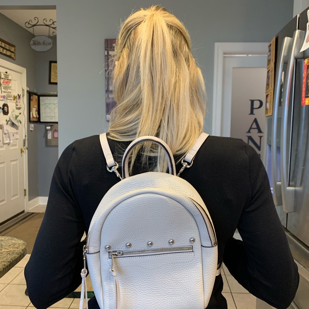 Gray Leather Purse backpack